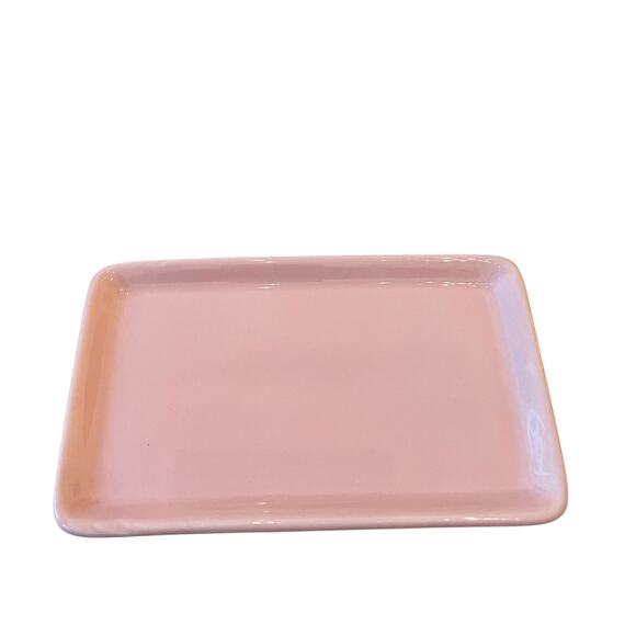 Gingerbread House Covered Butter Dish Hand Painted Pastel Pink & White NEW - Picture 13 of 14